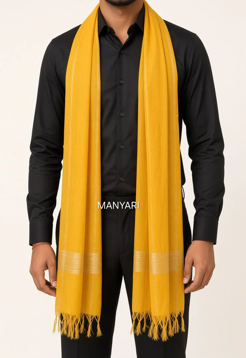 Swagat Chunni / Patka for Guest Welcome | Traditional Indian Welcome Dupatta for Wedding, Inauguration, Religious Functions & Events | Pack of 10 Pieces Yellow