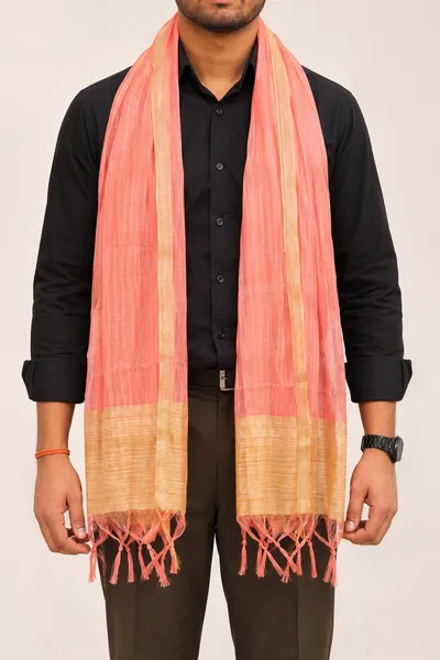 Swagat Chunni / Patka for Guest Welcome | Traditional Indian Welcome Dupatta for Wedding, Inauguration, Religious Functions & Events | Pack of 10 Pieces Light Pink thumbnail 1