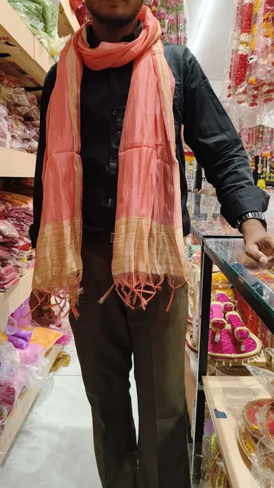Swagat Chunni / Patka for Guest Welcome | Traditional Indian Welcome Dupatta for Wedding, Inauguration, Religious Functions & Events | Pack of 10 Pieces Light Pink thumbnail 2